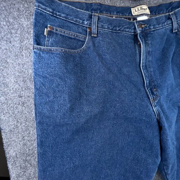 LL Bean Blue Jeans Adult Men's 44X30 Relaxed Fit Blanket Lined Plaid 100% Cotton - Picture 2 of 12